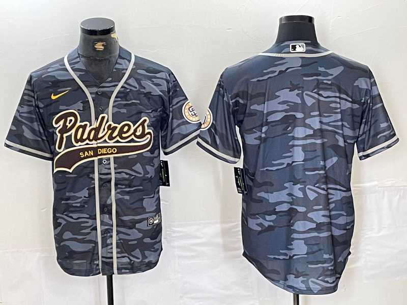 Men%27s San Diego Padres Blank Gray Camo Cool Base Stitched Jersey->philadelphia phillies->MLB Jersey